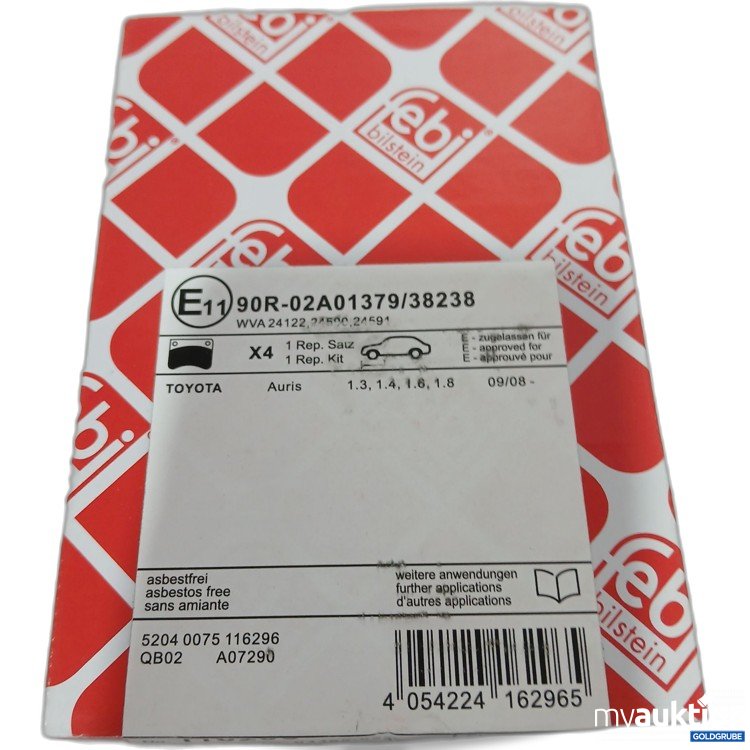 Artikel Nr. 982504 Artikel Nr. 982504: Febi Toyota Bremsbelagsatz 116296 4stk