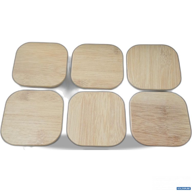 Artikel Nr. 995504: Aufbewahrungsgläser mit Holzdeckel ca 8x8x9cm  mit Stift und Etiketten zur Beschriftung 12Stk