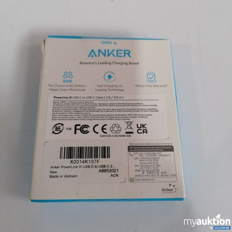 Artikel Nr. 827505 Artikel Nr. 827505: Anker Series 5, Power Line III USB-C to USB-C PAP21, 0.9m