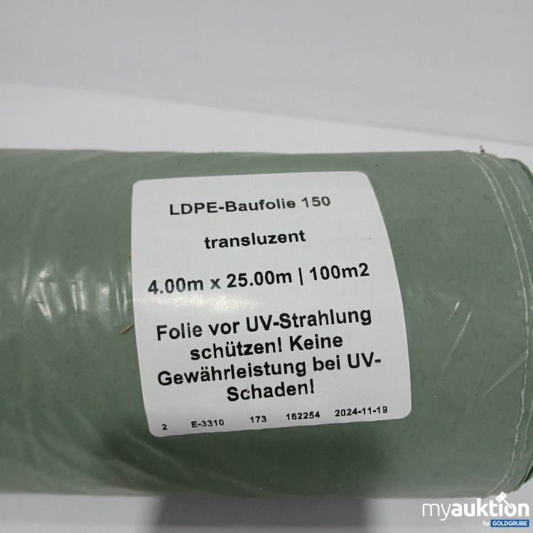 Artikel Nr. 877505 Artikel Nr. 877505: LDPE Baufolie 150 transluzent 4x25m 100m²