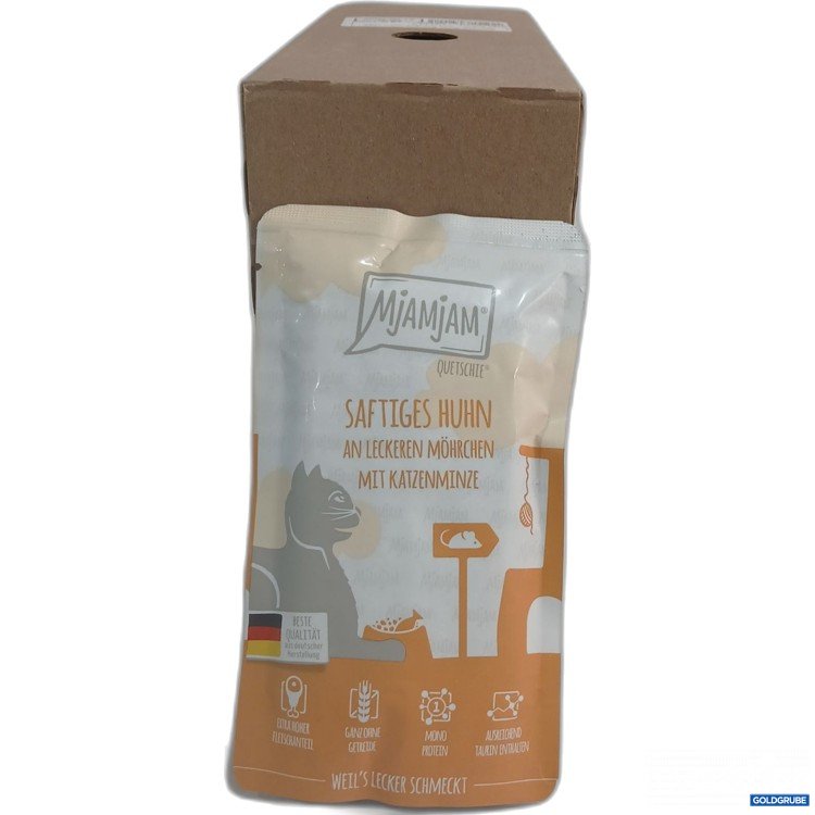 Artikel Nr. 885505: Mjamjam Katzenfutter saftiges Huhn an leckeren Möhrchen 12x125g