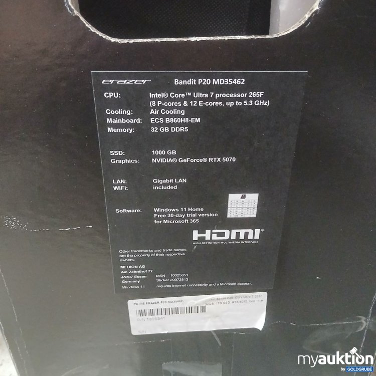 Artikel Nr. 447506: Medion Erazer Bandit P20 MD35462 Gaming PC