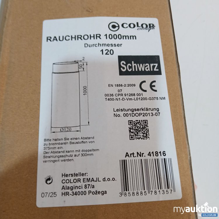 Artikel Nr. 877506: Color Emajl Rauchrohr 1000mm 