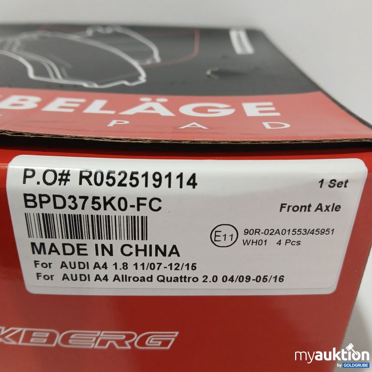 Artikel Nr. 961506: Satz FRANKBERG Bremsbeläge VA BPD375K0-FC 