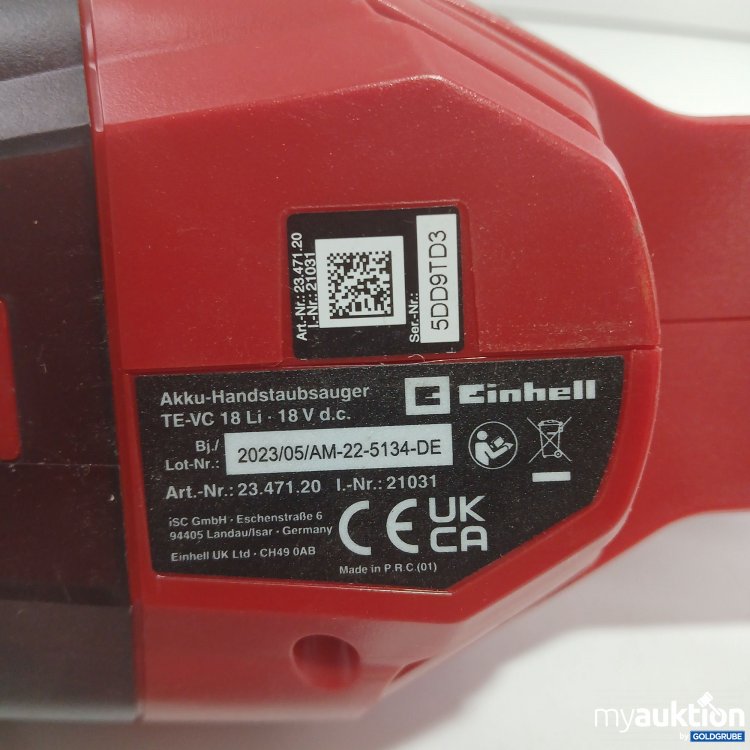 Artikel Nr. 839507: Einhell Akku-Handstaubsauger 18V 23.471.20