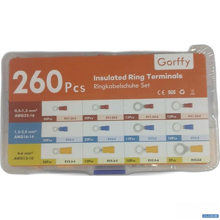 Artikel Nr. 922507: Gorffy Insulated Ring Terminals Ringkabelschuhe Set 260 Pcs