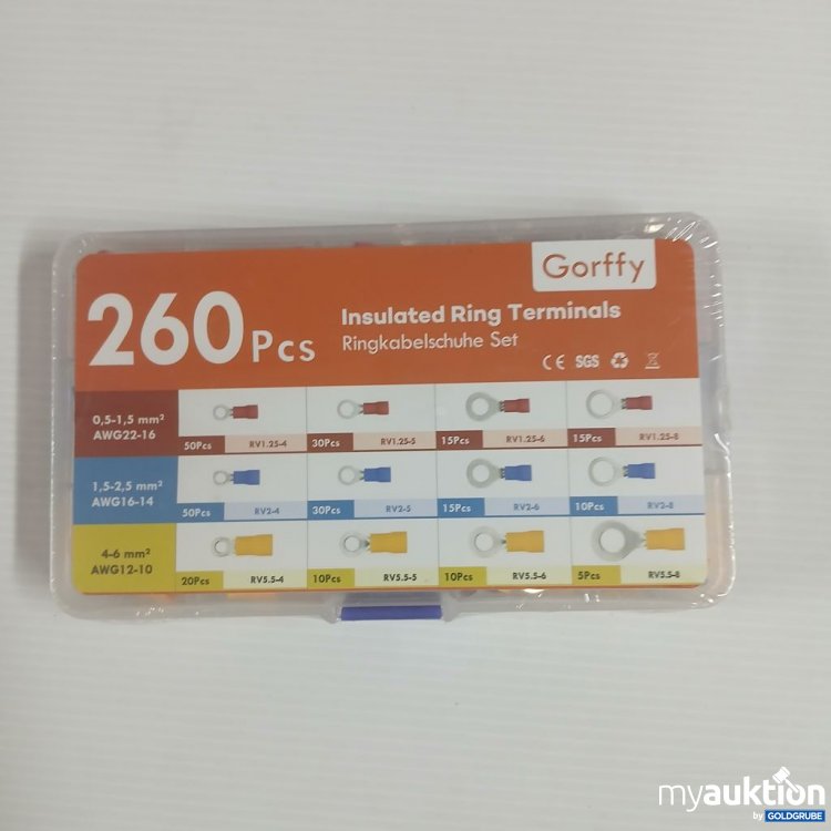 Artikel Nr. 922507: Gorffy Insulated Ring Terminals Ringkabelschuhe Set 260 Pcs