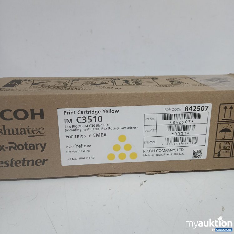 Artikel Nr. 977507 Artikel Nr. 977507: Ricoh Print Cartridge Yellow IM C3510 437g