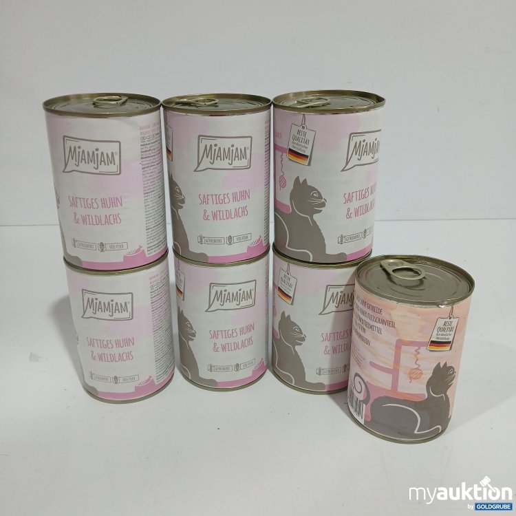 Artikel Nr. 816508: Mjamjam Katzenfutter saftiges Huhn & Wildlachs je 400g