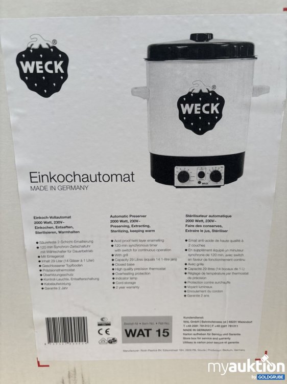 Artikel Nr. 921508: WECK Einkochautomat WAT 15 230V