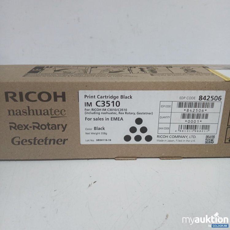 Artikel Nr. 977508 Artikel Nr. 977508: Ricoh Print Cartridge Black IM C3510 558g