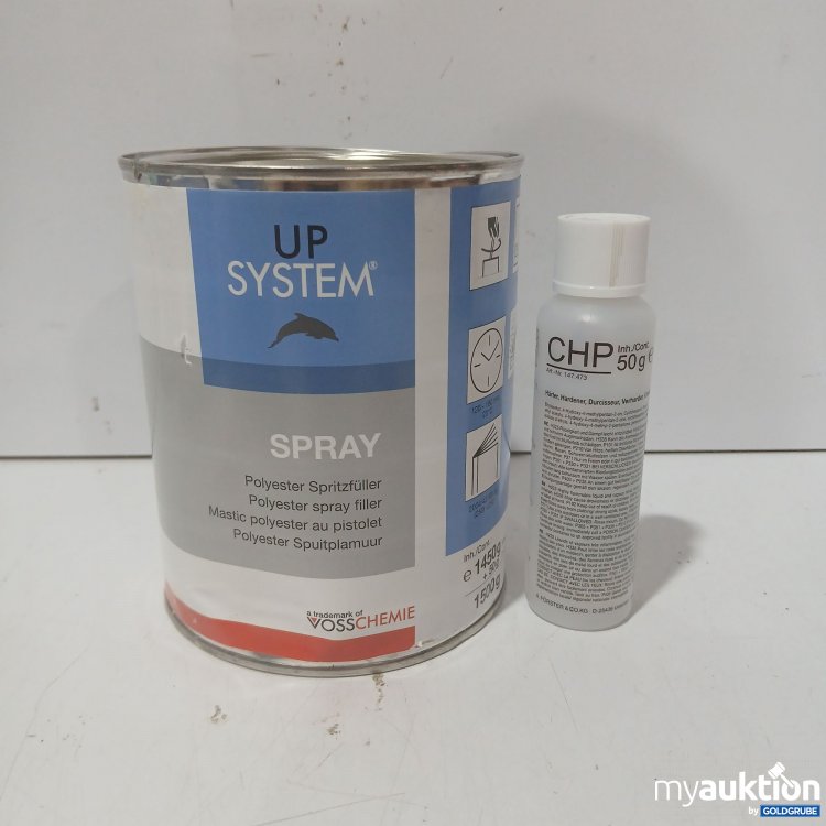Artikel Nr. 993508 Artikel Nr. 993508: UP System Spray Polyester Spritzfüller 1500g + Härter CHP 50g