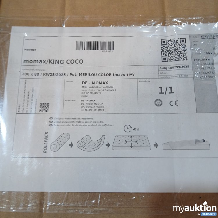 Artikel Nr. 877509 Artikel Nr. 877509: Mömax King Coco Matratze 200x80cm