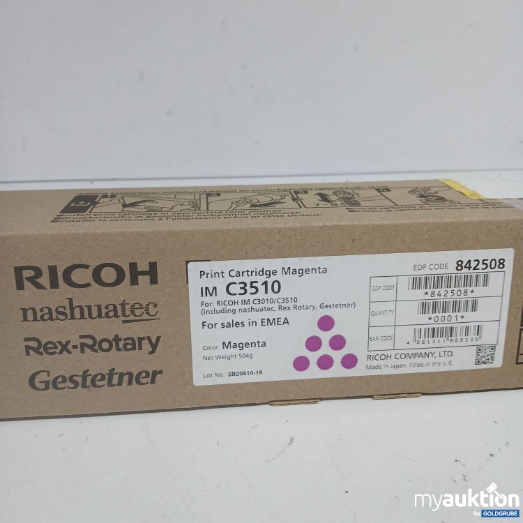 Artikel Nr. 977509 Artikel Nr. 977509: Ricoh Print Cartridge Magenta IM C3510 504g
