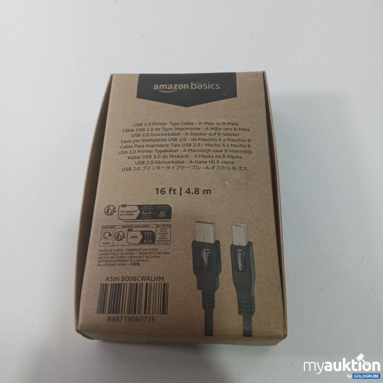Artikel Nr. 826510 Artikel Nr. 826510: Amazon Basics USB 2.0 Druckerkabel 4.8m