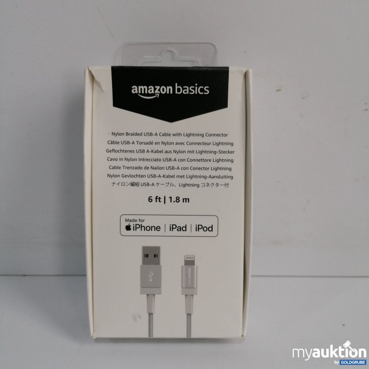Artikel Nr. 850510: Amazon Basics Nylon Braided USB A Cable for I Phone, 1.8m