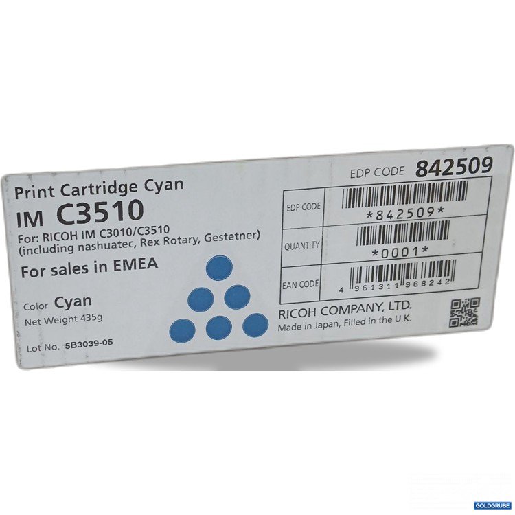 Artikel Nr. 977510 Artikel Nr. 977510: Ricoh Print Cartridge Cyan IM C3510 435g