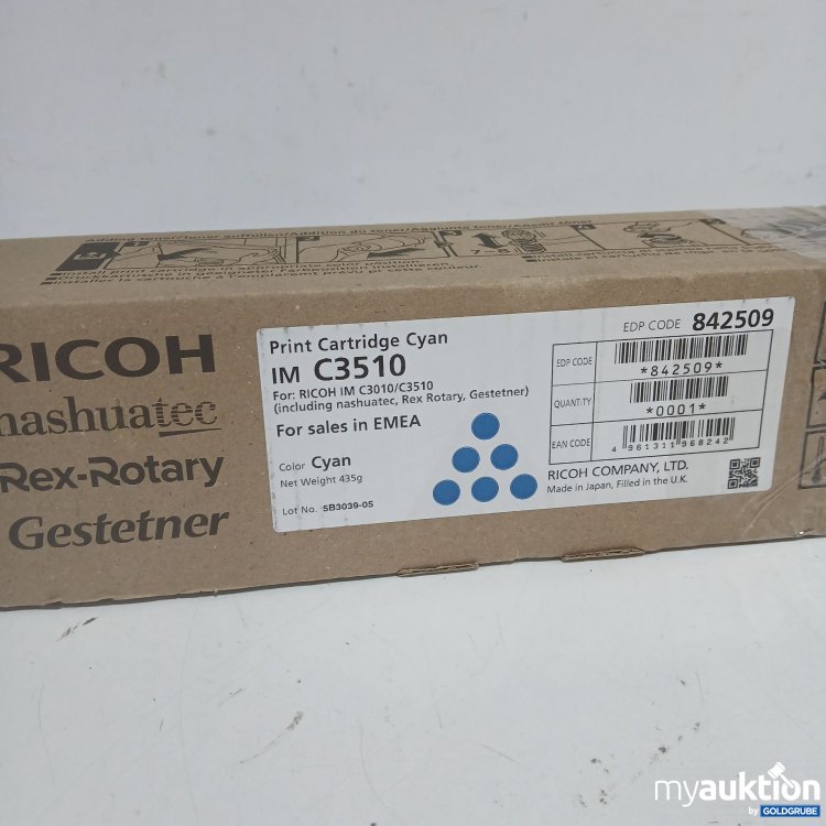 Artikel Nr. 977510 Artikel Nr. 977510: Ricoh Print Cartridge Cyan IM C3510 435g