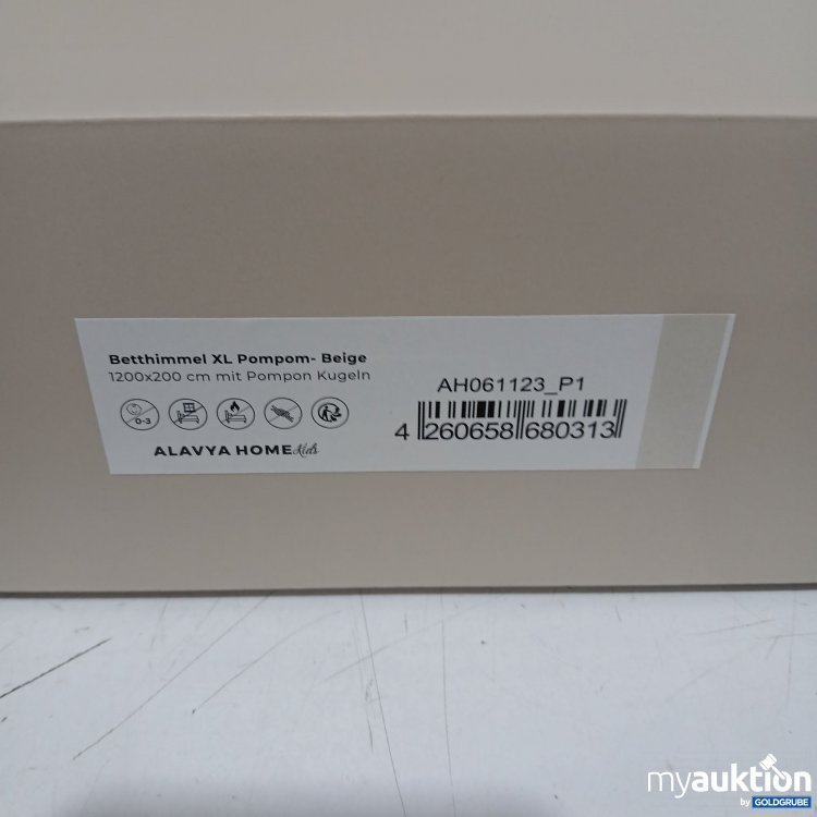 Artikel Nr. 441511: Alavya Home Betthimmel XL Pompom -Beige 1200x200cm 