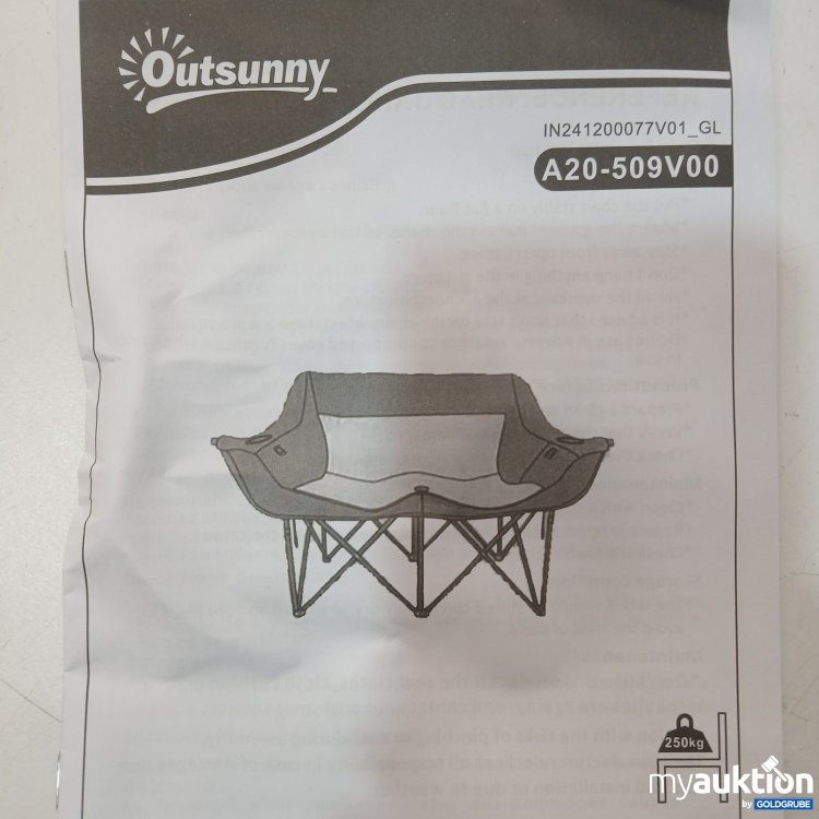 Artikel Nr. 478511: Outsunny doppelter Campingstuhl Art.-Nr. A20-509V00NU Belastbarkeit: 250 kg