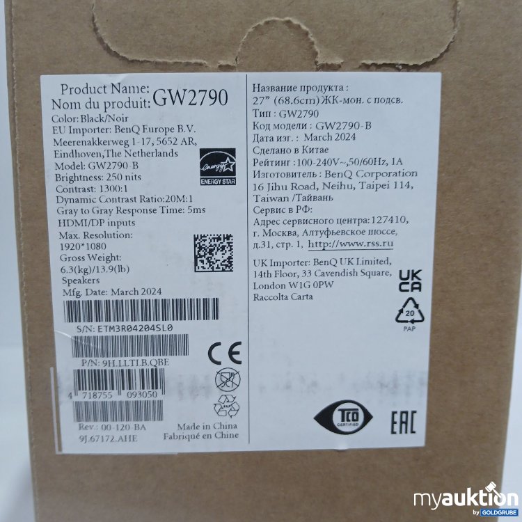 Artikel Nr. 816511 Artikel Nr. 816511: Benq Stylish Monitor with Eye-care Technology GW Series GW2790 27