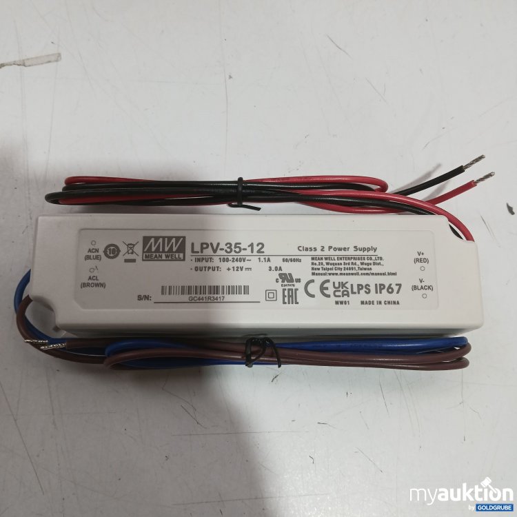 Artikel Nr. 443513: MW Mean Well LBV-35-12 Class Power Supply 