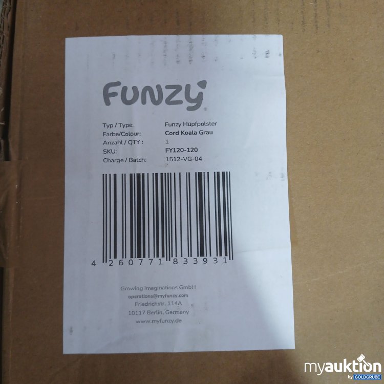 Artikel Nr. 446513 Artikel Nr. 446513: Funzy Hüpfpolster Farbe Cord Koala Grau ca 85x65x21cm