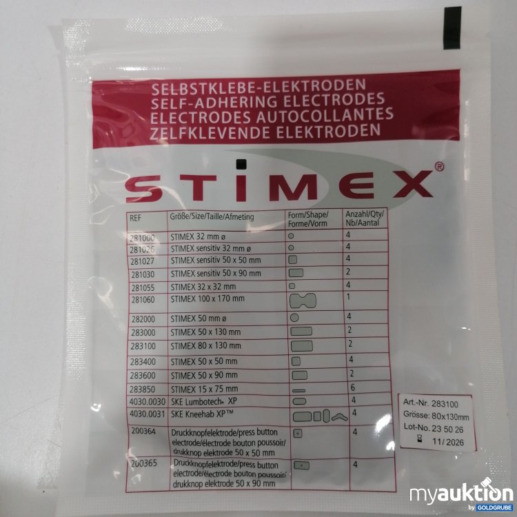 Artikel Nr. 895513: Stimex Selbstklebende Elektroden  80x130mm