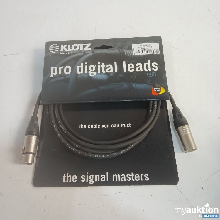 Artikel Nr. 465514 Artikel Nr. 465514: Klotz pro digital leads AES & DMX Kabel 3m