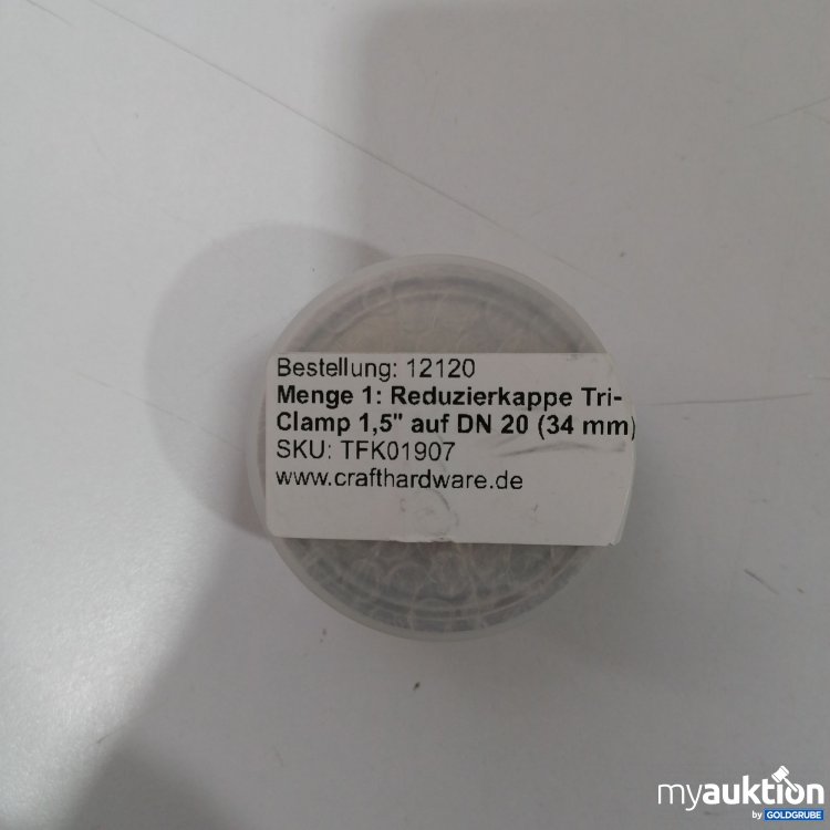 Artikel Nr. 889514: Reduzierkappe Tri-Clamp 1,5 auf DN 20 34mm TFK01907