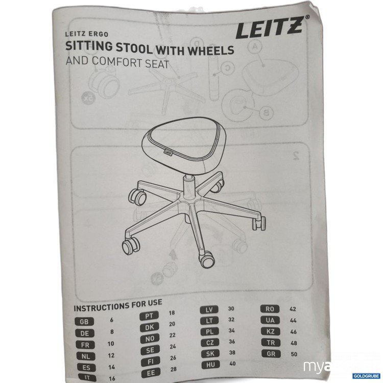 Artikel Nr. 921514: Leitz Ergo Stool with Comfort Seat Sitzhocker mit Rollen und Komfortsitz 110kg