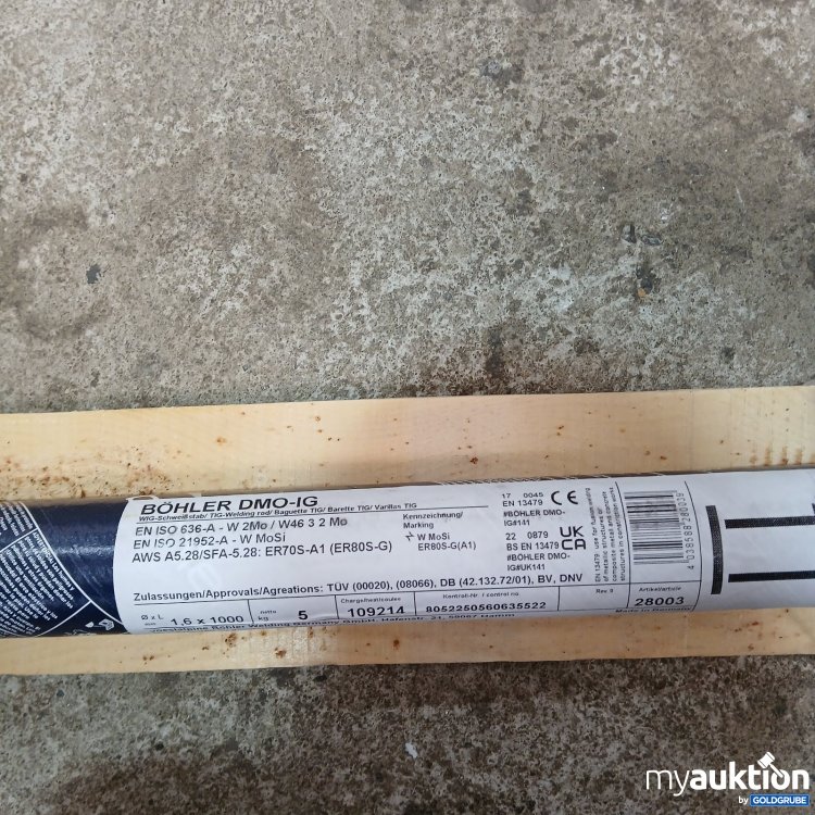 Artikel Nr. 468515 Artikel Nr. 468515: Böhler DMO-IG Schweißstab 1,6 x 1000 mm