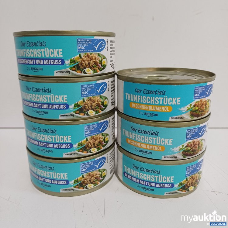 Artikel Nr. 983515: Amazon Essentials Thunfischstücke in eigenem Saft/Sonnenblumenöl, 7x145g