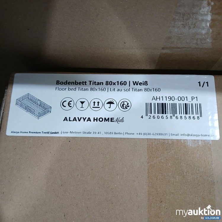 Artikel Nr. 441516: Alavya Home Bodenbett Titan 80x160cm Weiß 