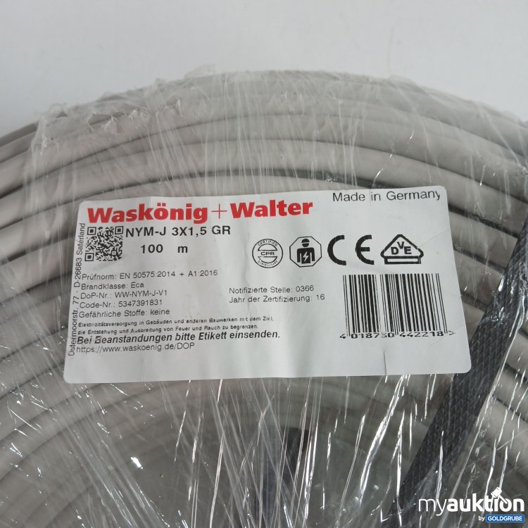 Artikel Nr. 968516: Waskönig+Walter Kabel NYM-J 2X1,5Gr 100m 