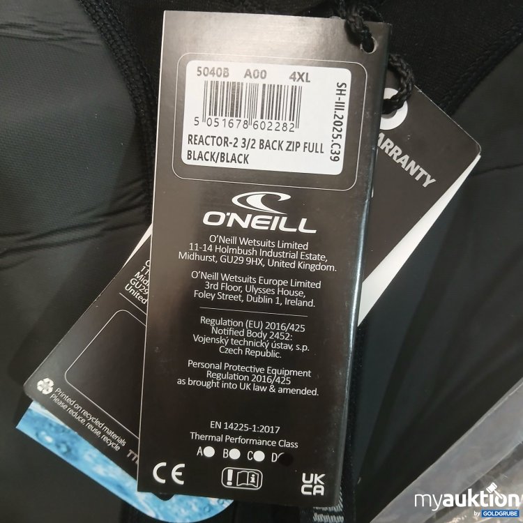 Artikel Nr. 478519: Neoprenanzug O'Neill Reactor-2 3/2 Back Zip Full Black/Black Größe: 4XL