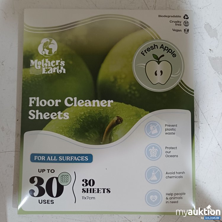 Artikel Nr. 526520: Mother's Earth Bodenreiniger, 30 Blätter, Fresh Apple