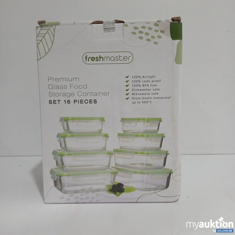 Artikel Nr. 854521 Artikel Nr. 854521: Freshmaster Premium Glass Food Storage Container Set 16 Pieces