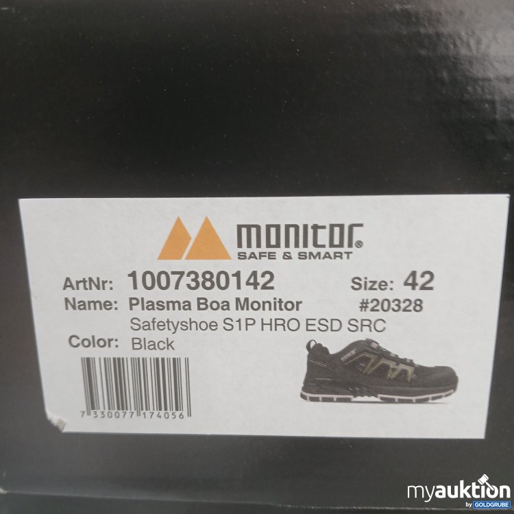 Artikel Nr. 446522 Artikel Nr. 446522: Monitor Safe&Smart Sicherheitsschuhe Plasma Boa S1P HRO ESD SRC schwarz Gr. 42