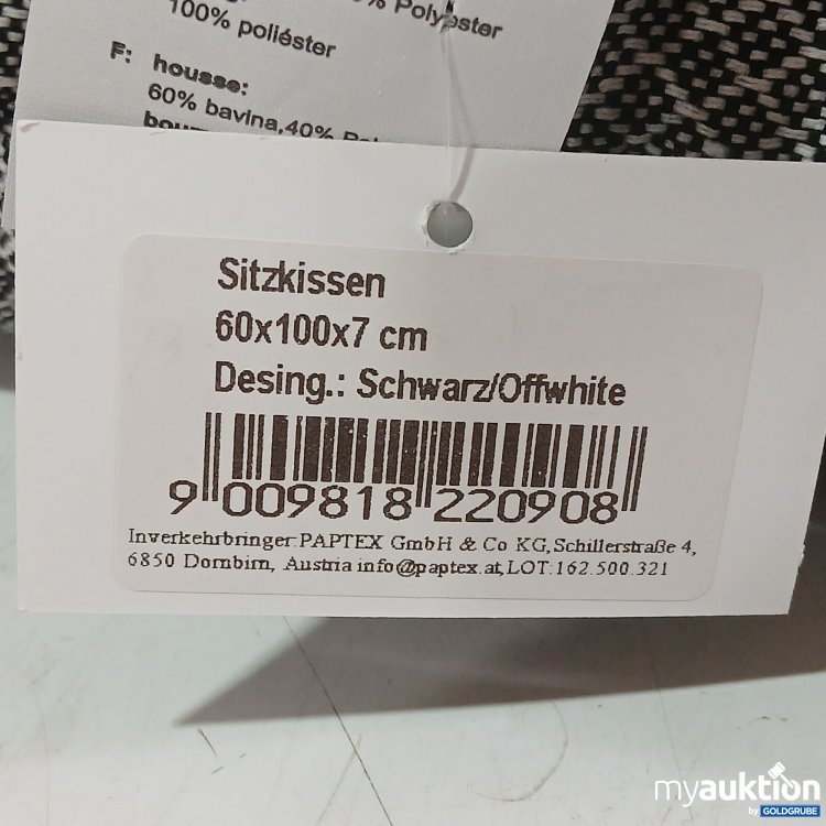 Artikel Nr. 967522: Marys Sitzkissen 60×100×7cm Schwarz/Offwhite, Art.No. 220908
