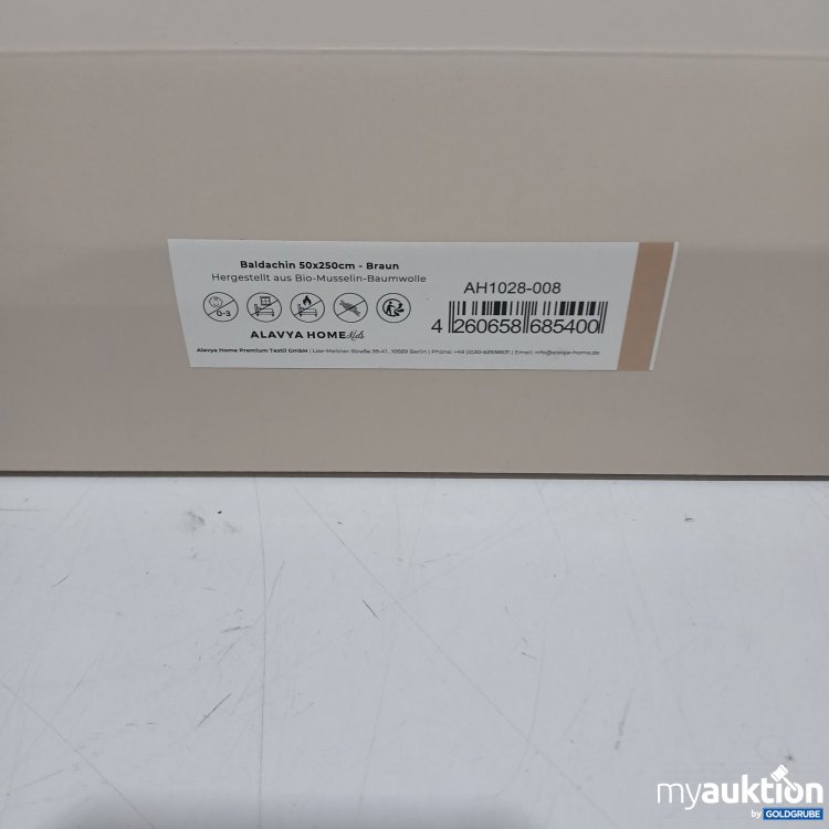Artikel Nr. 441523: Alavya Baldachin aus Bio-Musselin-Baumwolle 50x250cm Braun 