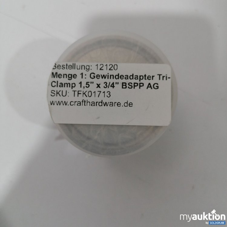 Artikel Nr. 889523: Gewindeadapter Tri-Clamp 1,5 3/4 BSPP AG TFK01713