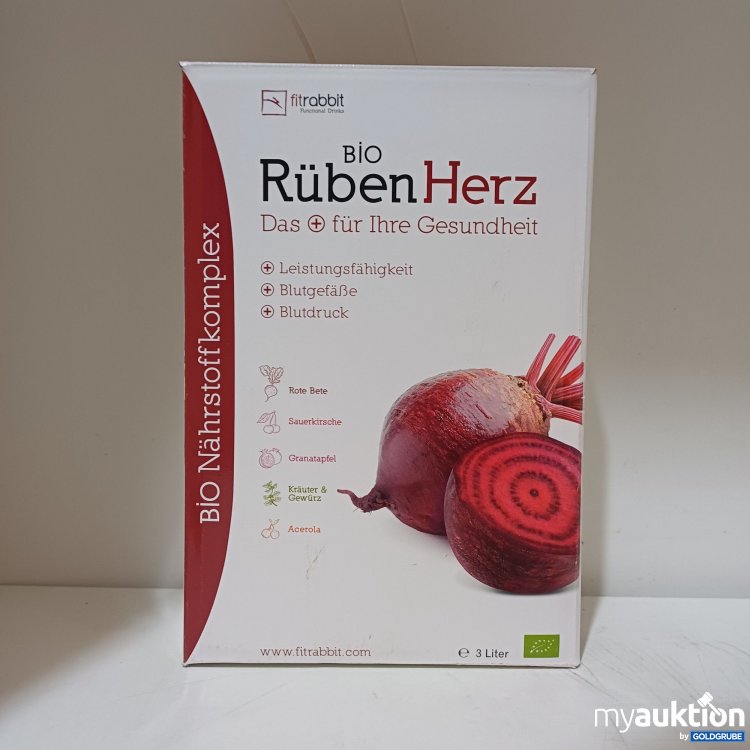Artikel Nr. 985524: fitrabbit Bio Rüben Herz, konzentrierter Rote-Bete-Saft, 3L