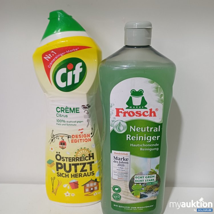 Artikel Nr. 471525: Putzmittel-Set diverse Artikel: Cif Crème Citrus + Frosch Neutral Reiniger