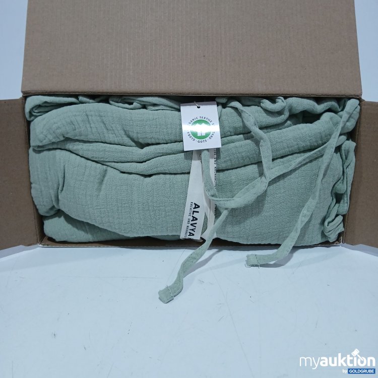 Artikel Nr. 441526: Alavya Home  Haubett Dekoset aus Bio-Musselin-Baumwolle 125x350cm Khaki  