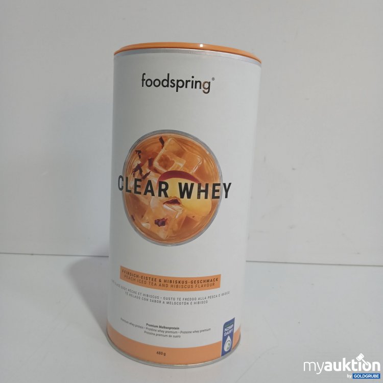 Artikel Nr. 833526: Foodspring Clear Whey Peach Iced Tea and Hibiscus Flavour 480g
