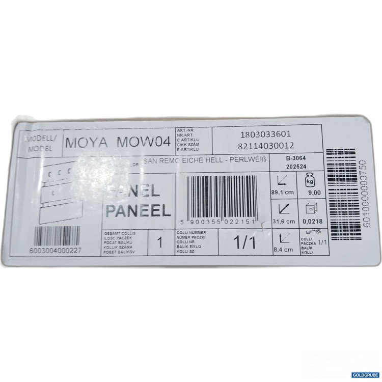 Artikel Nr. 885526: Moya Paneel perlweiß MOW04 