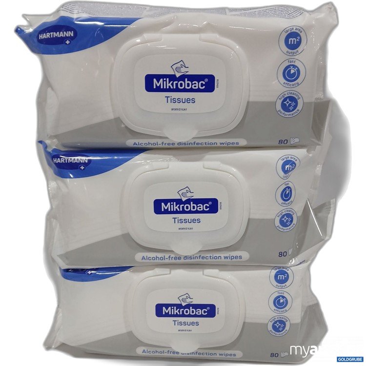 Artikel Nr. 954526: Set 3 x Microbac Tissues Alcohol free disinfection wipes 80 Tücher 