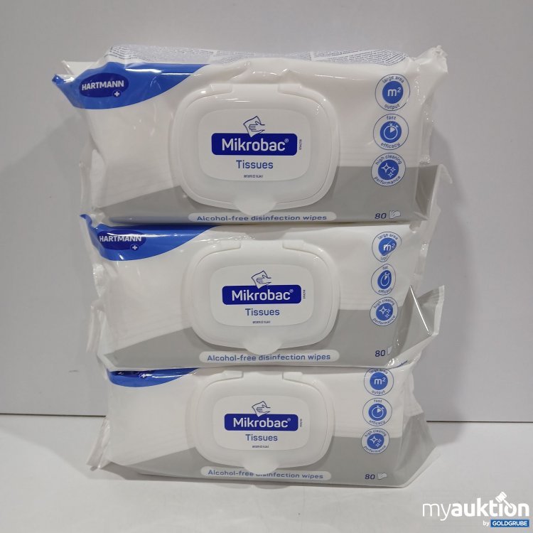 Artikel Nr. 954526: Set 3 x Microbac Tissues Alcohol free disinfection wipes 80 Tücher 
