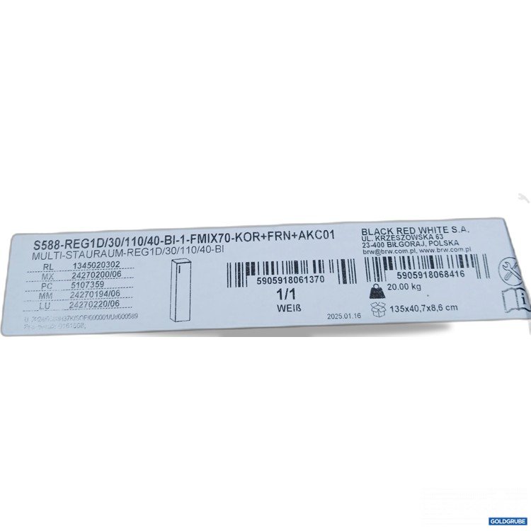 Artikel Nr. 885528: Black Red white Multi-Stauraum Regal weiß S588-REG1D